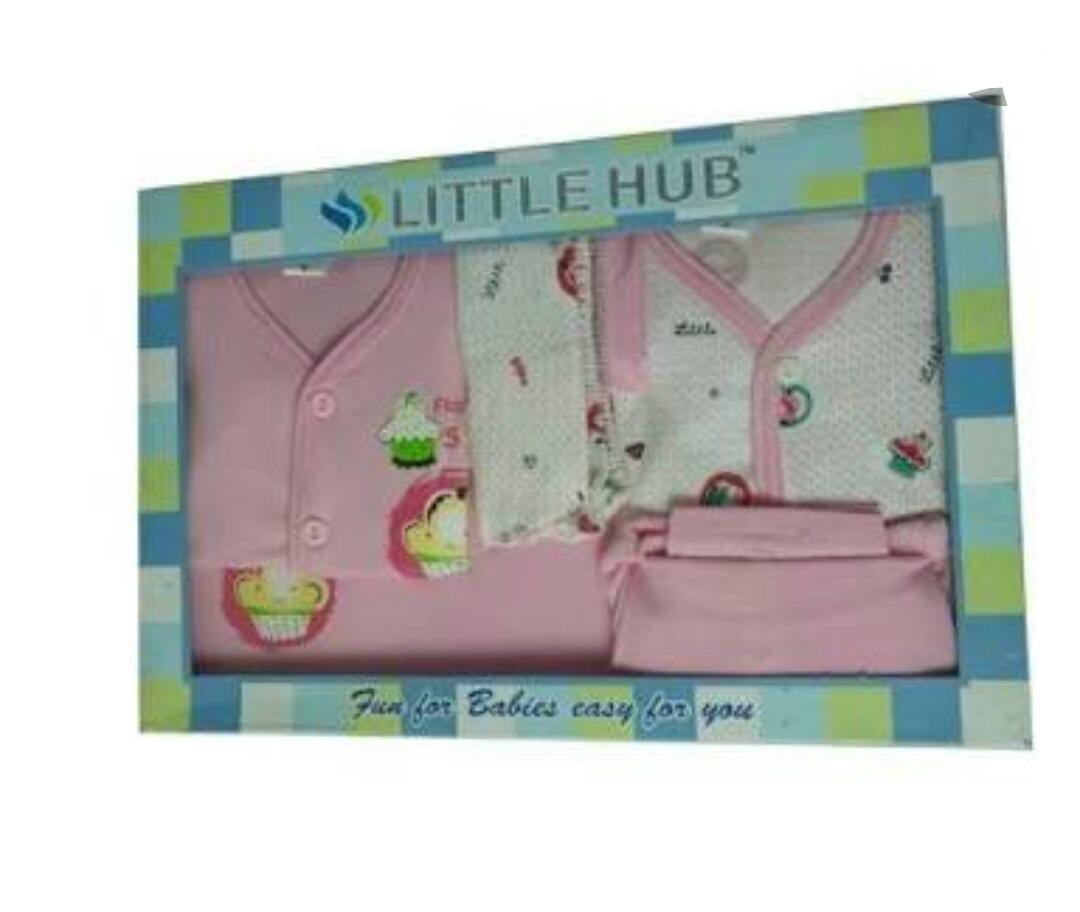 Little Hub 4-Piece Gift Set for Babies (1852 - b, Pink, 0-3 Months) :  Amazon.in: Clothing & Accessories